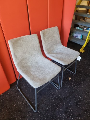 Grey fabric dining chairs - grey,