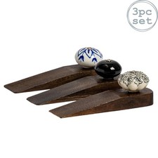 3x Wooden Door Stops Interior