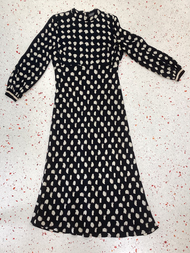 Spot print dress midi mint - print,
