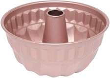 Rose Gold Round Fluted Cake Tin 22.5cm Non-Stick Mould PFOA/PTFE Free Bakeware