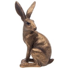 Leonardo Resin Bronzed Sitting Hare Rabbit Animal Decorative Ornament Boxed 
