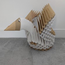 Large Coloured 3D Origami Paper Swan - 50cm high, 30cm diameter