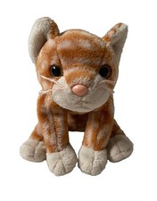 TY Amber Cat Soft Toy Teddy Bear Beanie Ginger Striped 6" Animal Stuffed Orange