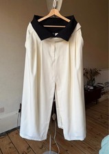 Awake Mode x John Lewis white cream and black slit skirt Size L UK 16 RRP £229