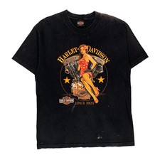 Montreal Harley Davidson Graphic T-Shirt - Large Black Cotton