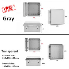 IP67 Waterproof Junction Box Gray/Clear/Transparent Enclosure Outdoor Electronic