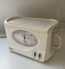 Swan Vintage Teasmade, a combination of an alarm clock and a tea/coffee maker.