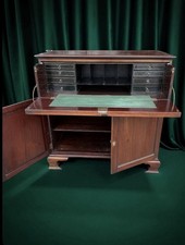 Antique Mahogany Bureau Writing Desk Drawers Cupboard Secretaire