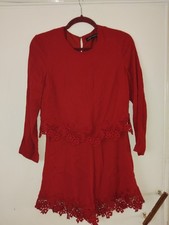Ladies Red Playsuit with Lace