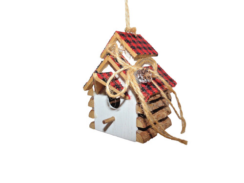 Plaid barn birdhouse - barn,