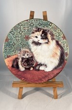 Vintage Royal Worcester Cat & Kittens Tortoishell Decorative Plate Bone China