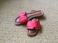 NWOT Primark Red Faux Leather Flat Mules Size 5
