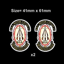 2X BSA PILED ARMS STICKERS CLASSIC MOTORCYCLE STICKERS DECAL CAR GLASS BIKE