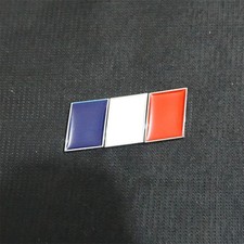 1x Silver France Flag Chrome