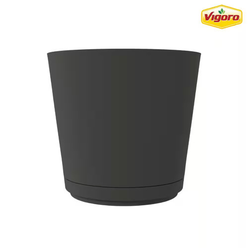 Kyra large black plastic round - large,