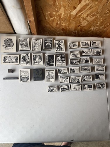 Rare lot wooden movie ad - rare, 37