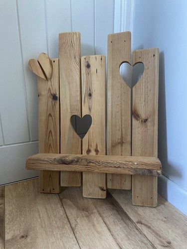 Vintage pine heart - pine, shelf