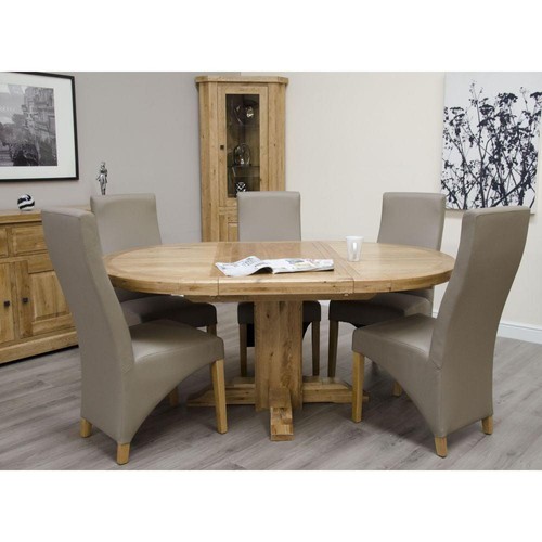Solid oak round 125cm - oak,