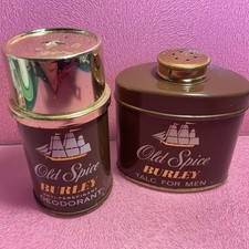 Old Spice Burley Talc +Deodorant  Empty Display Tins Great Prop Vintage Retro