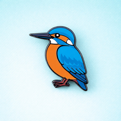 Kingfisher enamel pin - enamel, badge