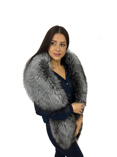Silver fox fur - silver,