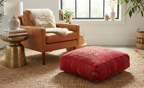 Moroccan kilim pouf - moroccan, cover
