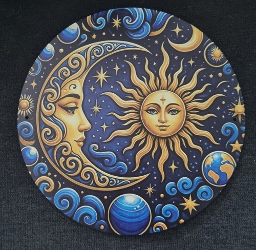 Sun moon stars metal round - sun,