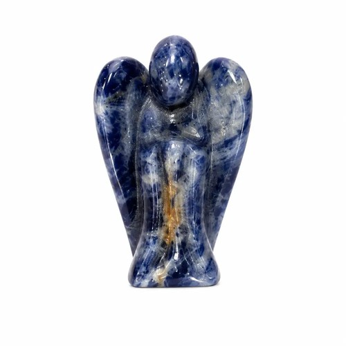 Sodalite crystal angel carving - sodalite,