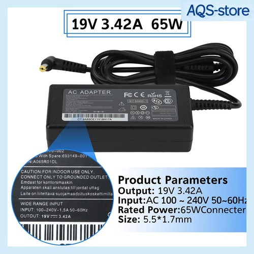 19v 42a 65w charger - 3.42a,