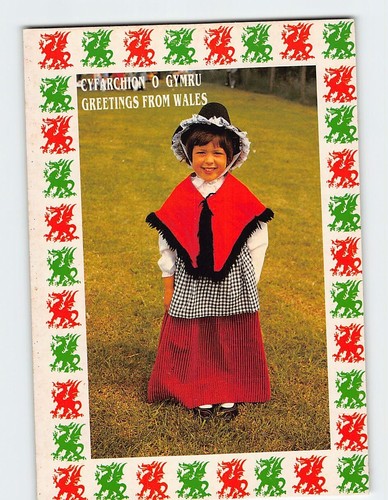 Postcard young girl - postcard, wearing