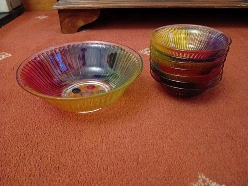 Coloured glass fruit - , serving