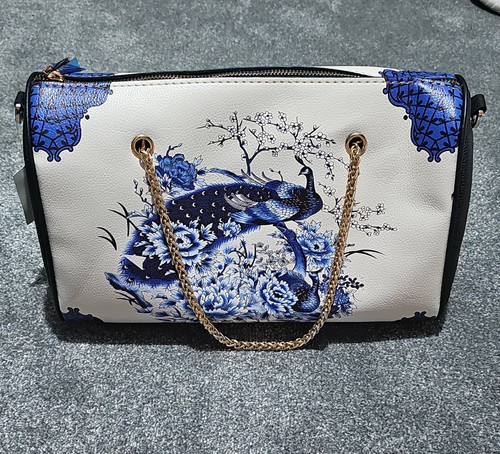 White blue peacock - peacock, floral