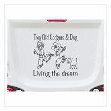 TWO OLD CODGERS & DOG LIVING THE DREAM Caravan Motorhome Sticker (BB484sh)