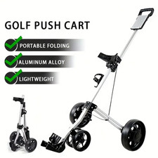 3 Wheel Foldable - Push Golf Cart - Silver