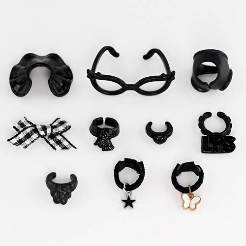 10pcs black lps accessories - black,