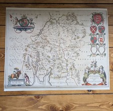 WESTMORLAND, 'WESTMORIA COMITATUS', original antique county map, J Blaeu, c.1648
