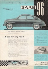 Saab 96 2-Stroke 1960-1962 UK Market Single Sheet Sales Brochure FAIR