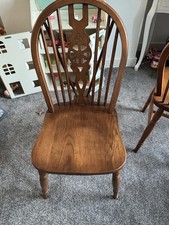 Vintage Jaycee Windsor Dining Chairs  Solid Oak Wheelback Kitchen Chairs