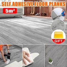 5m² Floor Planks Tiles Self Adhesive Wood Effect Vinyl Flooring Kitchen Bathroom