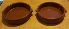 2x Terracotta Pots - Glazed Interior Finish - Unbranded - Approx 17.5cm x 4.5cm