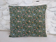 Cushion Cover, Liberty Fabric, Tana Lawn, Bottle Green, Cotton, Floral.