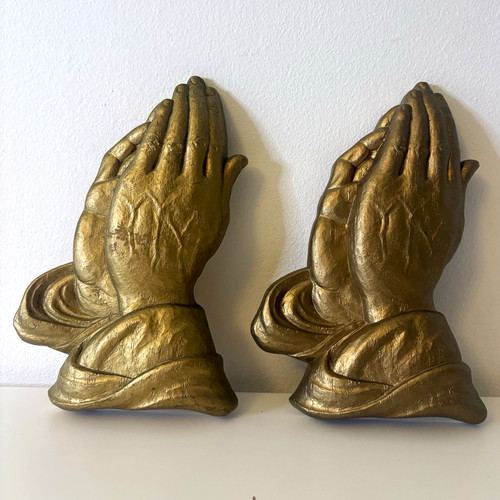 Vintage gold praying hands - vintage,