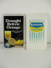 Vintage bar pump signs - Britvic Orange and R Whites Lemonade