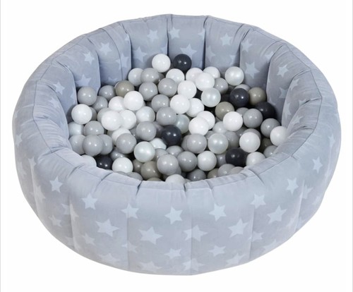 Grey flocked ball pit - flocked,