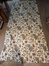 Pair curtains 66x204" Laura Ashley Favorita Vintage 1982 Jacobean Cream etc