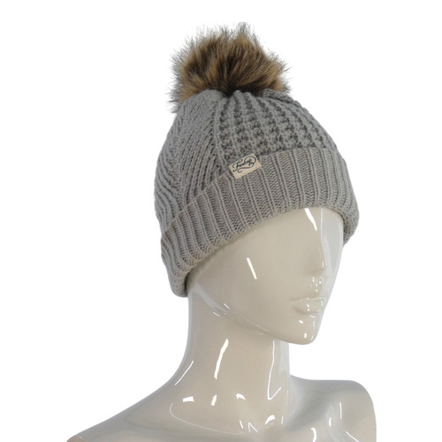 Firetrap grey pom beanie - pom,