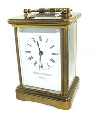 MATTHEW NORMAN LONDON SWISS MADE Brass Carriage Clock with Key : Working (49)