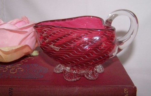 Cranberry glass jug - cranberry,