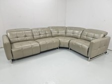 DELIVERY AVAILABLE-Sofology Grey Full Leather Electric Recliner Corner Sofa