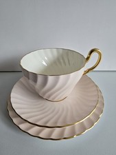 Art Deco,Vintage Foley China Tea Set Trio Teacup Saucer & Plate Pink 3223